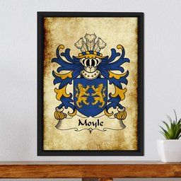 ScotsTee Shop Welsh Moyle (or Mule of Ruthin, Denbighshire) Coat of Arms Family Crest Welsh Framed Canvas Print