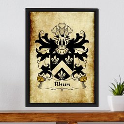ScotsTee Shop Welsh Rhun (AB EDNYWAIN, lord of Tegeingl) Coat of Arms Family Crest Welsh Framed Canvas Print