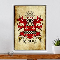 ScotsTee Shop Welsh Rhydderch (LE GROS) Coat of Arms Family Crest Welsh Framed Canvas Print