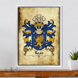 ScotsTee Shop Welsh Read (of Carmarthenshire) Coat of Arms Family Crest Welsh Framed Canvas Print