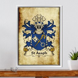 ScotsTee Shop Welsh St Asaph (Llanelwy, Diocese of) Coat of Arms Family Crest Welsh Framed Canvas Print