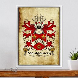ScotsTee Shop Welsh Montgomery (Sir John, of Walys) Coat of Arms Family Crest Welsh Framed Canvas Print