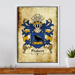 ScotsTee Shop Welsh Probert (of Pant-glas, Tryleg, Monmouthshire) Coat of Arms Family Crest Welsh Framed Canvas Print