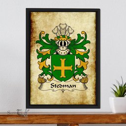 ScotsTee Shop Welsh Stanney ( of Oswestry, Shropshire) Coat of Arms Family Crest Welsh Framed Canvas Print