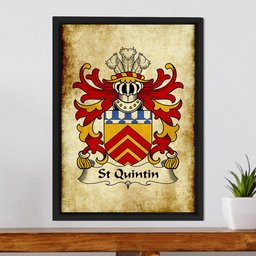 ScotsTee Shop Welsh Stepney (of Prendergast, Pembrokeshire) Coat of Arms Family Crest Welsh Framed Canvas Print