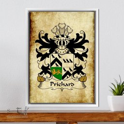 ScotsTee Shop Welsh Prichard (Parson of Denbighshire) Coat of Arms Family Crest Welsh Framed Canvas Print