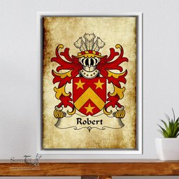 ScotsTee Shop Welsh Robert (AP GRUFFUDD) Coat of Arms Family Crest Welsh Framed Canvas Print