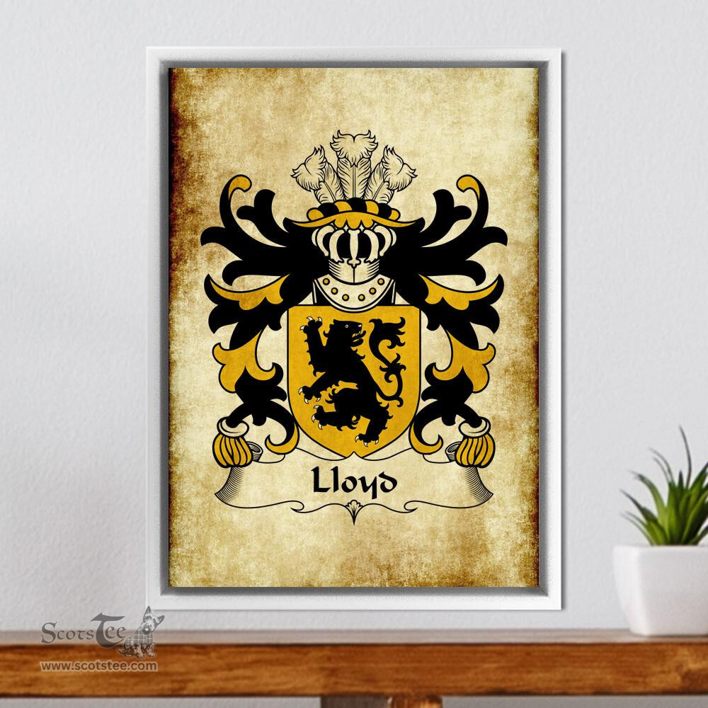 ScotsTee Shop Welsh Lloyd (of Breconshire) Coat of Arms Family Crest Welsh Framed Canvas Print