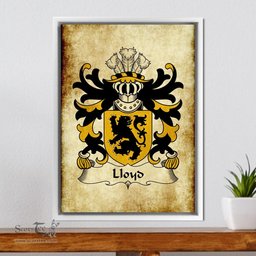 ScotsTee Shop Welsh Lloyd (of Breconshire) Coat of Arms Family Crest Welsh Framed Canvas Print