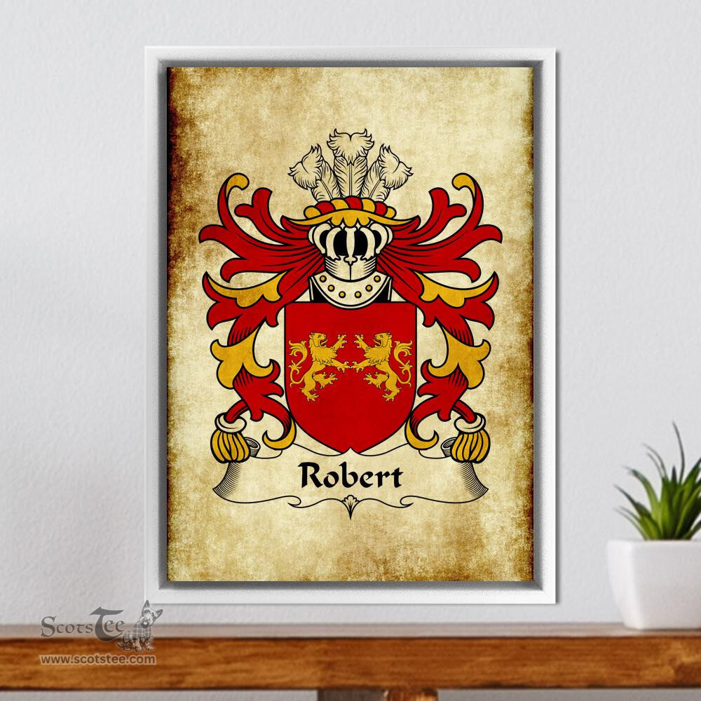 ScotsTee Shop Welsh Robert (lord of Cydewen) Coat of Arms Family Crest Welsh Framed Canvas Print