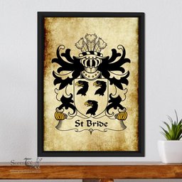 ScotsTee Shop Welsh Stackpole (of Pembrokeshire) Coat of Arms Family Crest Welsh Framed Canvas Print