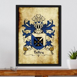 ScotsTee Shop Welsh Talley (Chancellor of St. DavidÕs) Coat of Arms Family Crest Welsh Framed Canvas Print