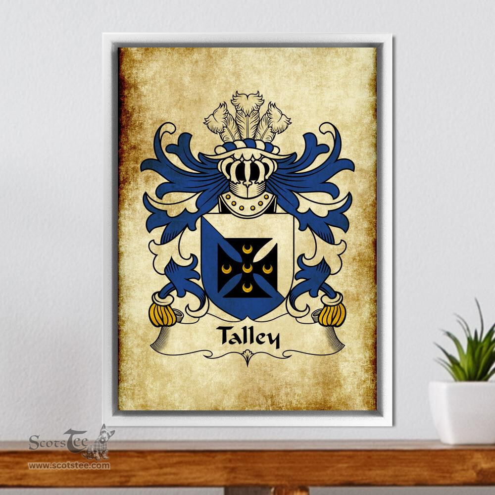 ScotsTee Shop Welsh Talley (Chancellor of St. DavidÕs) Coat of Arms Family Crest Welsh Framed Canvas Print