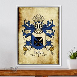 ScotsTee Shop Welsh Talley (Chancellor of St. DavidÕs) Coat of Arms Family Crest Welsh Framed Canvas Print