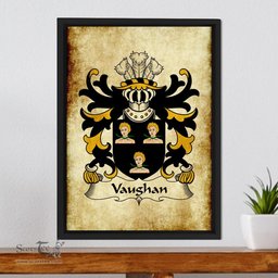 ScotsTee Shop Welsh Vaughan (of Breconshire) Coat of Arms Family Crest Welsh Framed Canvas Print