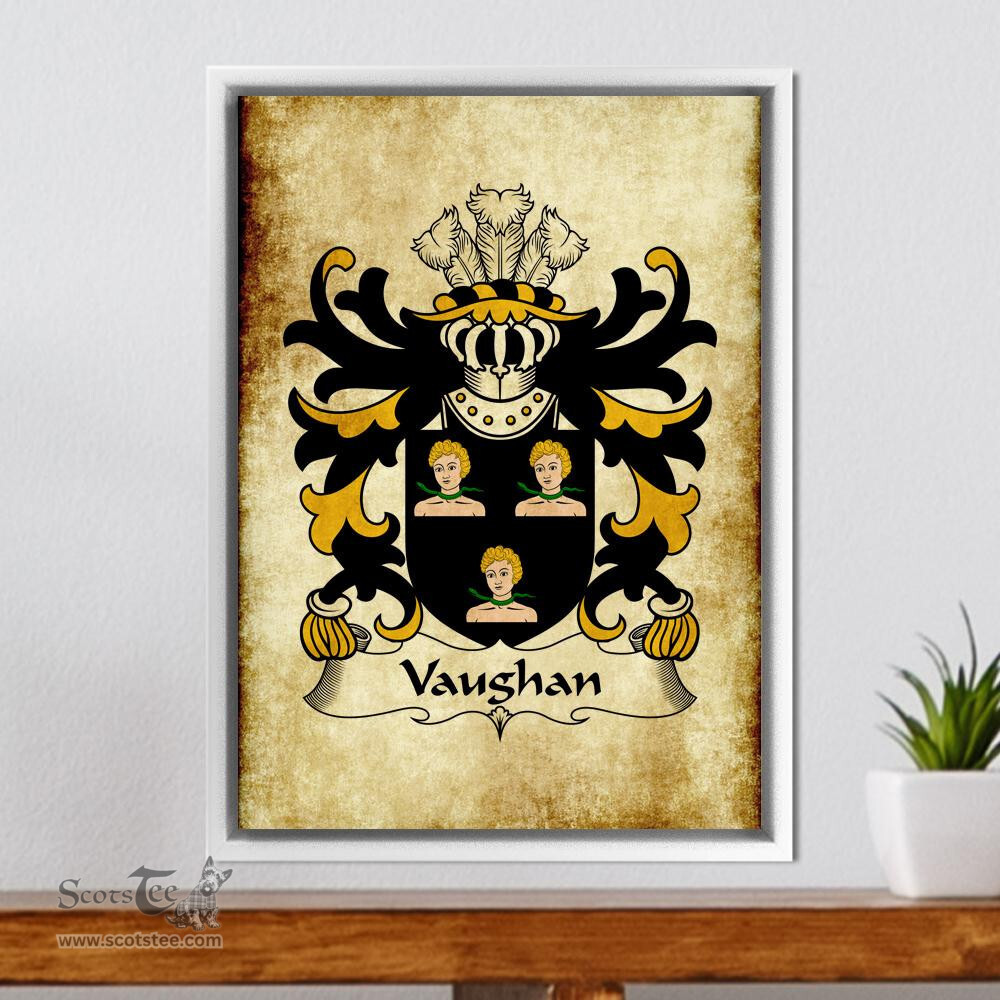 ScotsTee Shop Welsh Vaughan (of Breconshire) Coat of Arms Family Crest Welsh Framed Canvas Print