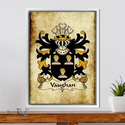 ScotsTee Shop Welsh Vaughan (of Breconshire) Coat of Arms Family Crest Welsh Framed Canvas Print