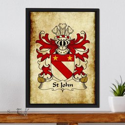 ScotsTee Shop Welsh Stedman (of Cardiganshire) Coat of Arms Family Crest Welsh Framed Canvas Print