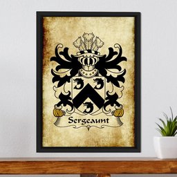 ScotsTee Shop Welsh Sergeaunt (of Monmouthshire) Coat of Arms Family Crest Welsh Framed Canvas Print