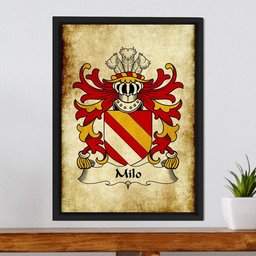 ScotsTee Shop Welsh Milo (FITZWALTER-Earl of Hereford) Coat of Arms Family Crest Welsh Framed Canvas Print