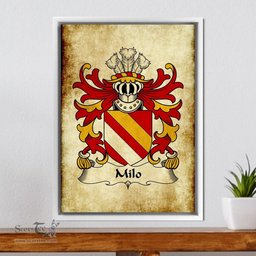 ScotsTee Shop Welsh Milo (FITZWALTER-Earl of Hereford) Coat of Arms Family Crest Welsh Framed Canvas Print
