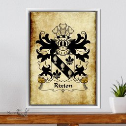 ScotsTee Shop Welsh Rixton (of Conwy) Coat of Arms Family Crest Welsh Framed Canvas Print