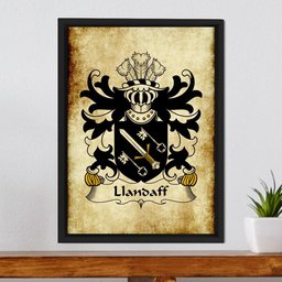 ScotsTee Shop Welsh Llandaff (Diocese of, Cardiff) Coat of Arms Family Crest Welsh Framed Canvas Print