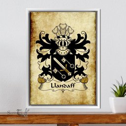 ScotsTee Shop Welsh Llandaff (Diocese of, Cardiff) Coat of Arms Family Crest Welsh Framed Canvas Print