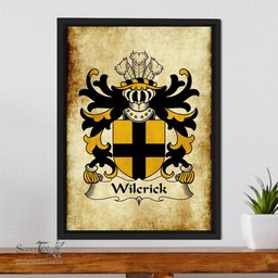 ScotsTee Shop Welsh Wilcrick (of Monmouthshire) Coat of Arms Family Crest Welsh Framed Canvas Print