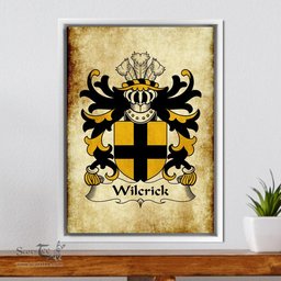 ScotsTee Shop Welsh Wilcrick (of Monmouthshire) Coat of Arms Family Crest Welsh Framed Canvas Print