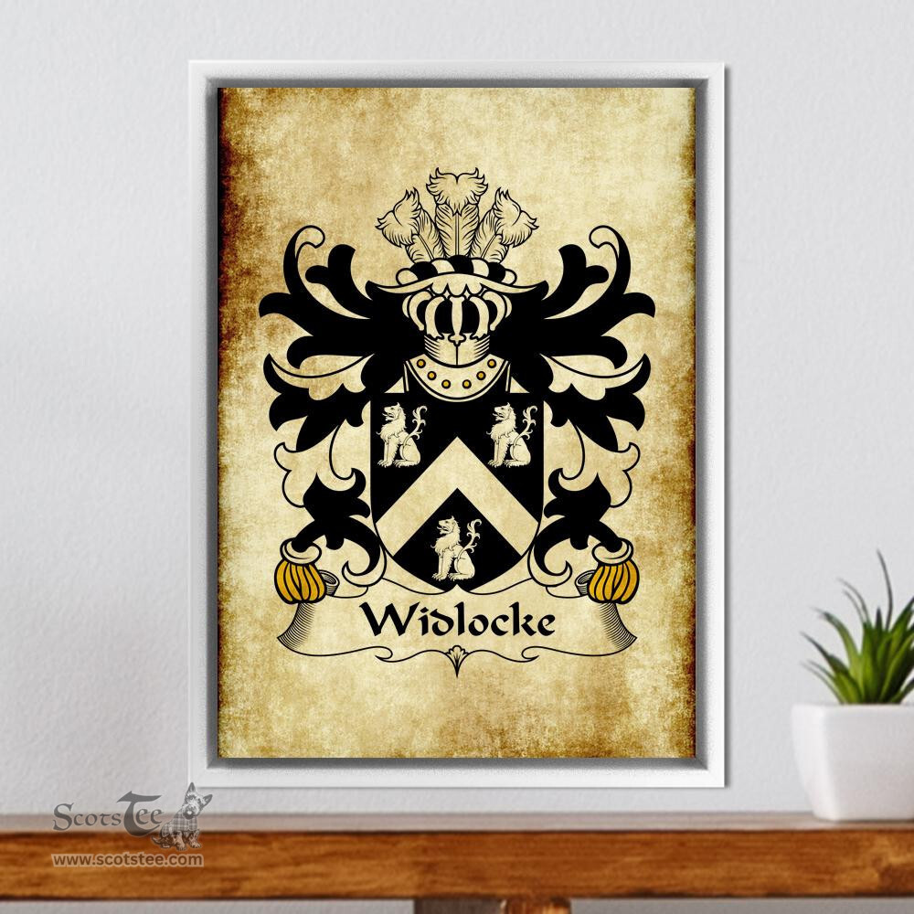 ScotsTee Shop Welsh Widlocke (or Whitlock, Wydlock, Pembrokeshire) Coat of Arms Family Crest Welsh Framed Canvas Print