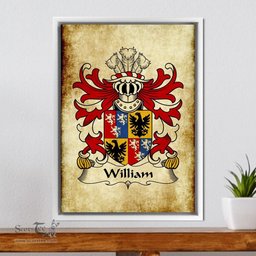 ScotsTee Shop Welsh William (Sir, AP THOMAS) Coat of Arms Family Crest Welsh Framed Canvas Print