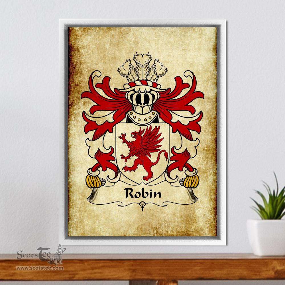 ScotsTee Shop Welsh Robin (AP GRUFFUDD GOCH) Coat of Arms Family Crest Welsh Framed Canvas Print