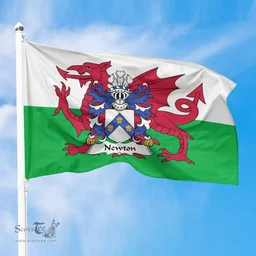 ScotsTee Shop Welsh Newton (alias Cradock) Coat of Arms Welsh Family Crest Flag The Red Dragon The Flag of Wales
