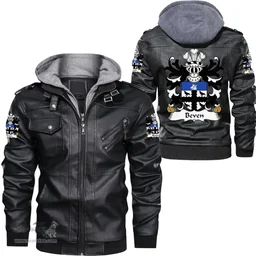ScotsTee Shop Welsh Beven (or Bevan) Coat of Arms Family Crest Wales Leather Jacket