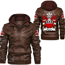 ScotsTee Shop Welsh Barret Coat of Arms Family Crest Wales Leather Jacket