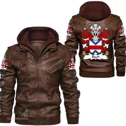 ScotsTee Shop Welsh Bach (AP GWAITHFOED) Coat of Arms Family Crest Wales Leather Jacket