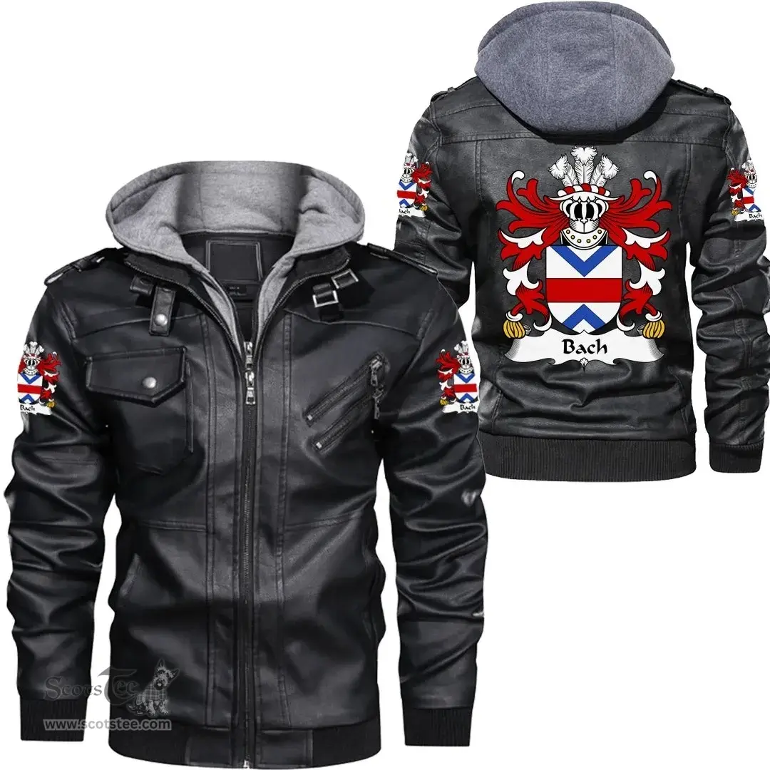 ScotsTee Shop Welsh Bach (AP GWAITHFOED) Coat of Arms Family Crest Wales Leather Jacket