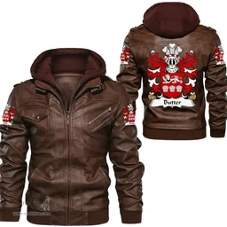ScotsTee Shop Welsh Butter (of Flint) Coat of Arms Family Crest Wales Leather Jacket