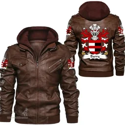 ScotsTee Shop Welsh Barry (Herefordshire) Coat of Arms Family Crest Wales Leather Jacket