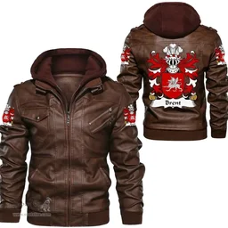ScotsTee Shop Welsh Brent (of Pembrokeshire) Coat of Arms Family Crest Wales Leather Jacket
