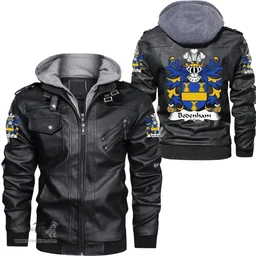 ScotsTee Shop Welsh Bodenham (of Rotherwas, Hereforshire) Coat of Arms Family Crest Wales Leather Jacket
