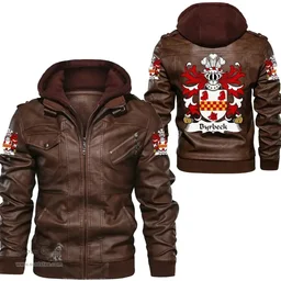 ScotsTee Shop Welsh Byrbeck (Vicar of Lamphey, Pembrokeshire) Coat of Arms Family Crest Wales Leather Jacket