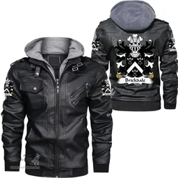 ScotsTee Shop Welsh Brickdale (of Conwy, North Wales) Coat of Arms Family Crest Wales Leather Jacket