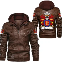 ScotsTee Shop Welsh Garnons (of Garnons, Herefordshire) Coat of Arms Family Crest Wales Leather Jacket
