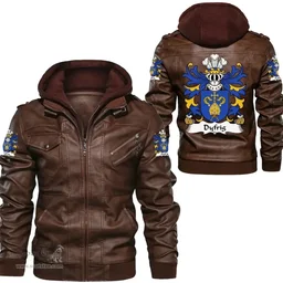 ScotsTee Shop Welsh Dyfrig (Dubricius, Saint) Coat of Arms Family Crest Wales Leather Jacket