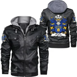 ScotsTee Shop Welsh Dyfrig (Dubricius, Saint) Coat of Arms Family Crest Wales Leather Jacket