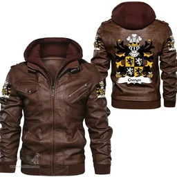 ScotsTee Shop Welsh Gwyn (Sir John, of Trewyn) Coat of Arms Family Crest Wales Leather Jacket
