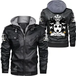 ScotsTee Shop Welsh Cowryd (AP CADFAN) Coat of Arms Family Crest Wales Leather Jacket