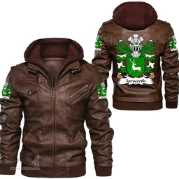 ScotsTee Shop Welsh Iorwerth (AP DAFYDD) Coat of Arms Family Crest Wales Leather Jacket